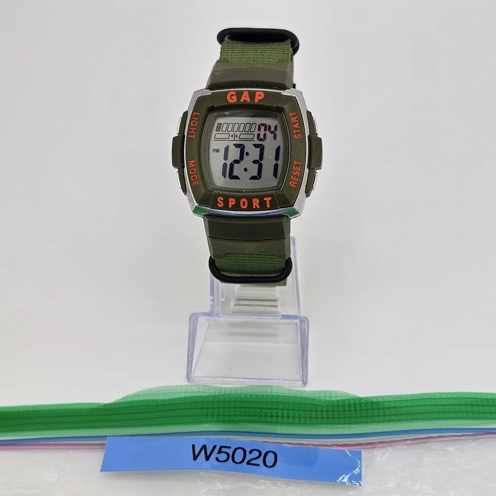 VTG Gap Sport Men's Digital Watch 45MM‎ New Army Green Nylon Band New Battery